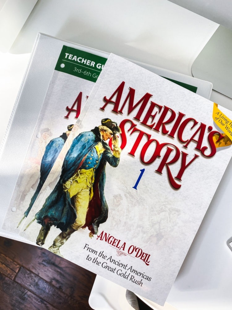 top view of books for america's story 1