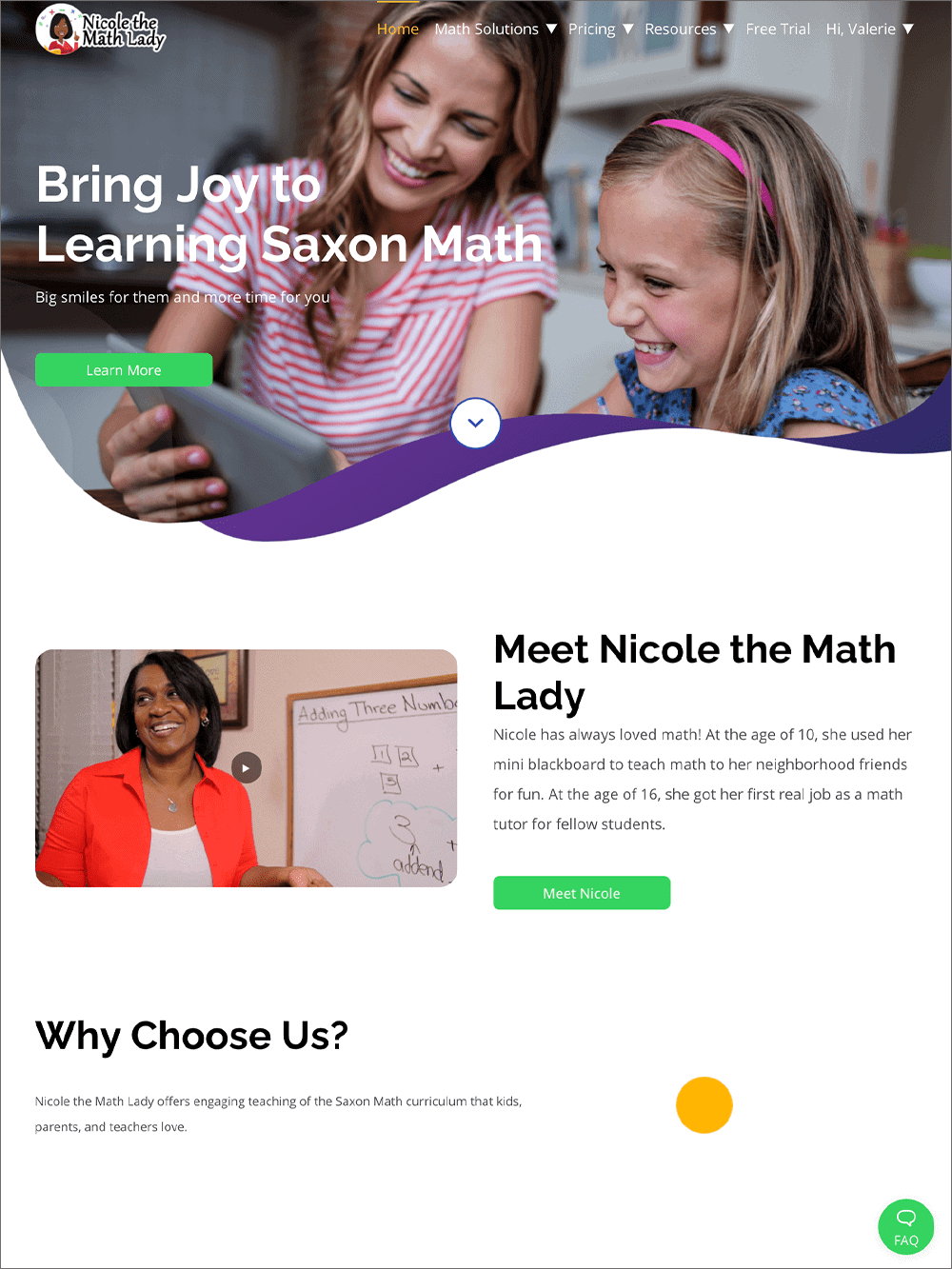 nicole the math lady online saxon math video lessons homepage