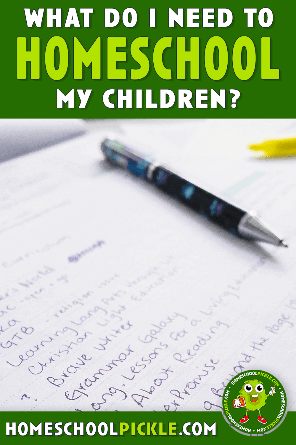 what do I need to homeschool my child